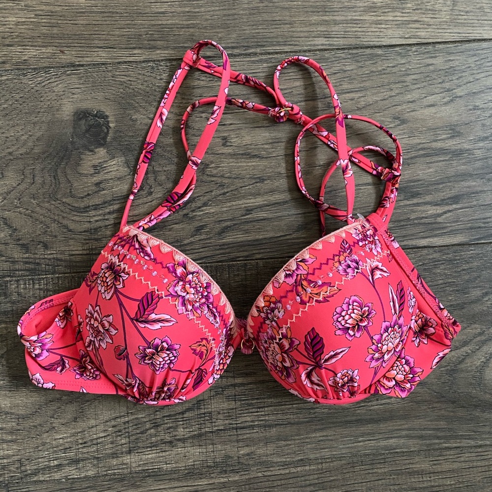 Time and Tru Tie Back Bikini Top